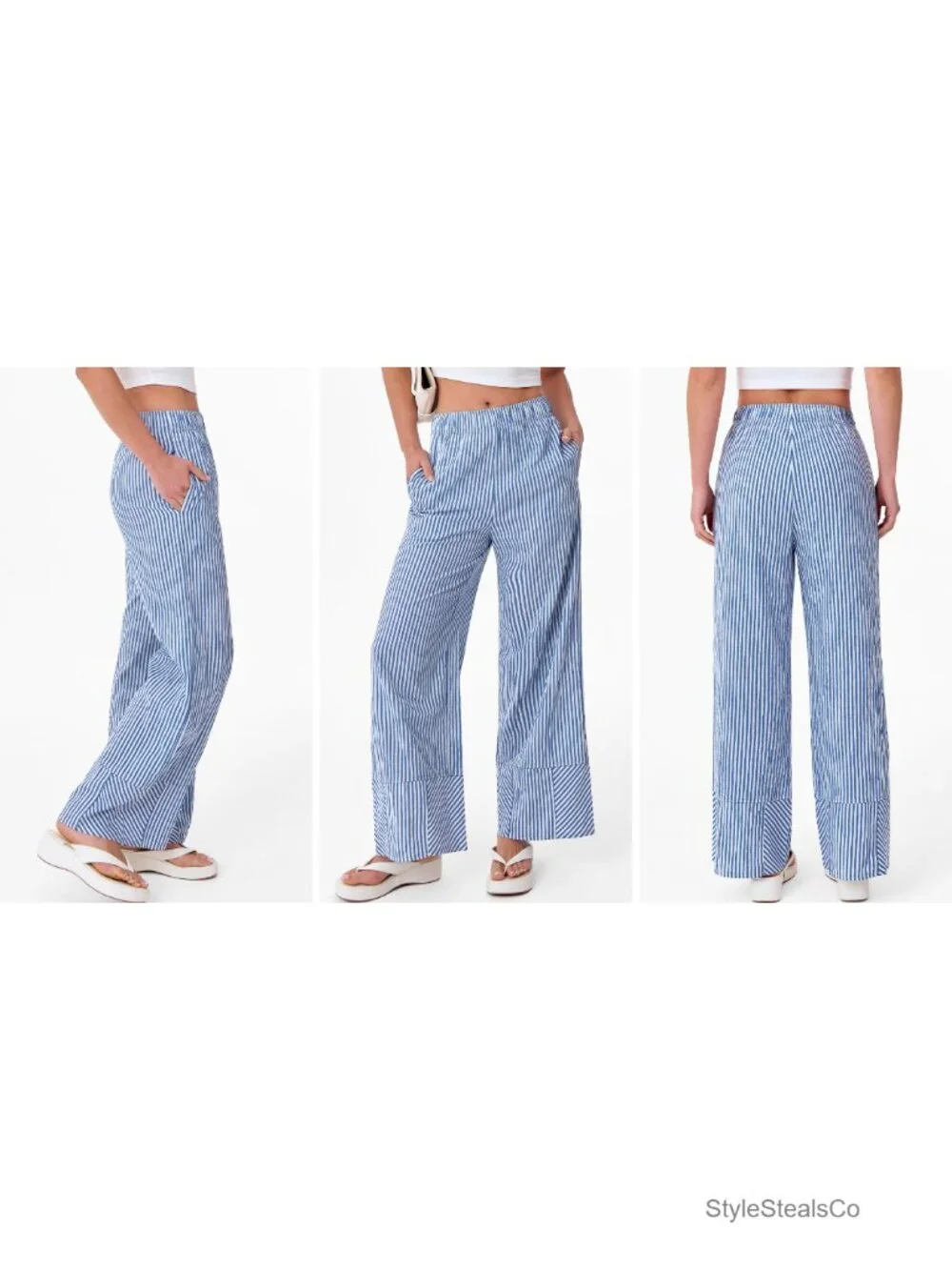 100% Rayon Wide Leg Palazzo Lounge Pajama Bottoms with Pockets
